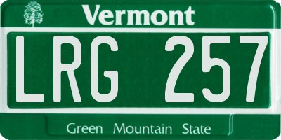 VT license plate LRG257