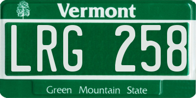 VT license plate LRG258