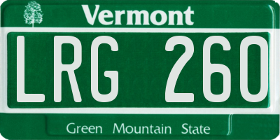 VT license plate LRG260