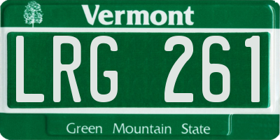 VT license plate LRG261