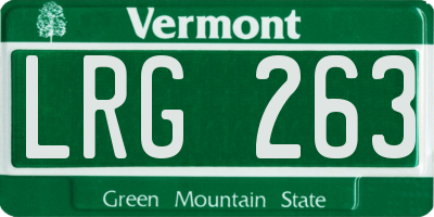 VT license plate LRG263