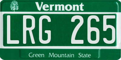 VT license plate LRG265