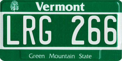 VT license plate LRG266