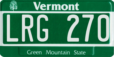 VT license plate LRG270