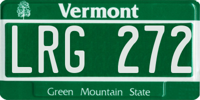 VT license plate LRG272