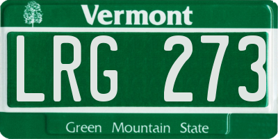 VT license plate LRG273