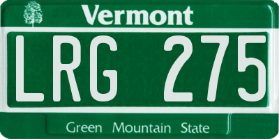 VT license plate LRG275