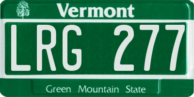 VT license plate LRG277