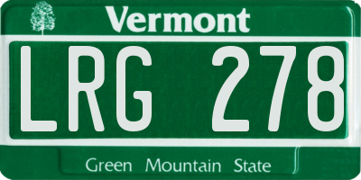 VT license plate LRG278