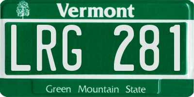 VT license plate LRG281