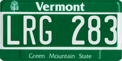 VT license plate LRG283