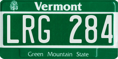 VT license plate LRG284