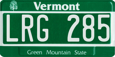 VT license plate LRG285