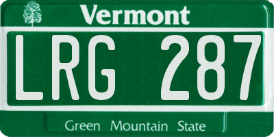 VT license plate LRG287