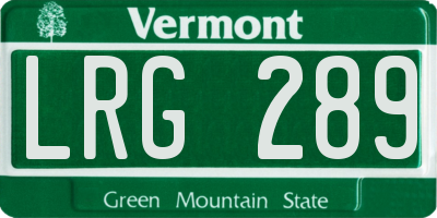 VT license plate LRG289