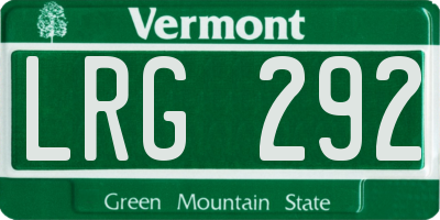 VT license plate LRG292
