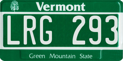 VT license plate LRG293
