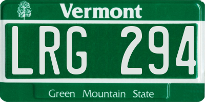 VT license plate LRG294