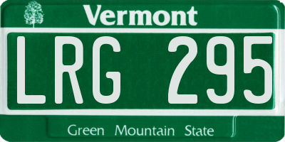 VT license plate LRG295