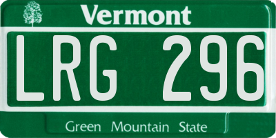 VT license plate LRG296