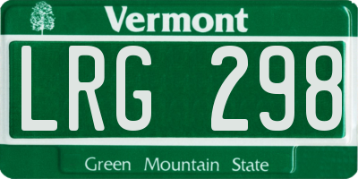 VT license plate LRG298