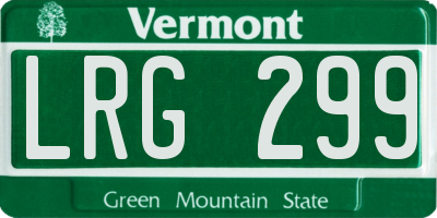 VT license plate LRG299