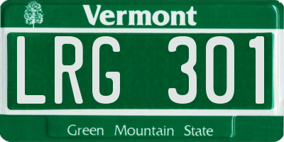 VT license plate LRG301