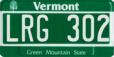 VT license plate LRG302