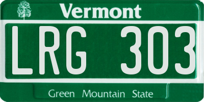 VT license plate LRG303