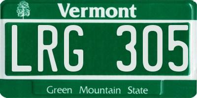 VT license plate LRG305