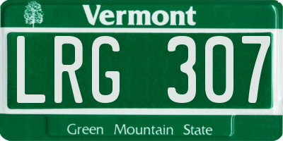VT license plate LRG307