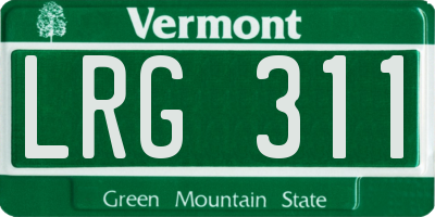 VT license plate LRG311