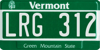 VT license plate LRG312