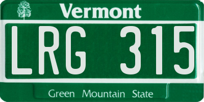 VT license plate LRG315
