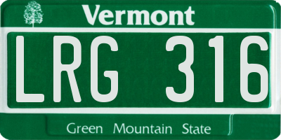 VT license plate LRG316