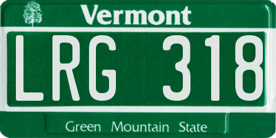 VT license plate LRG318