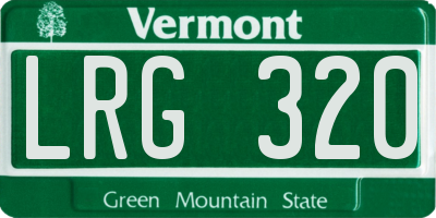 VT license plate LRG320