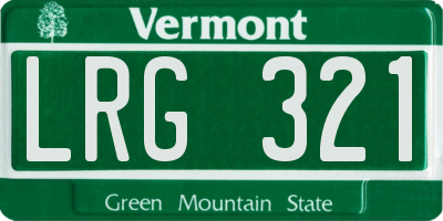 VT license plate LRG321