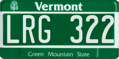 VT license plate LRG322