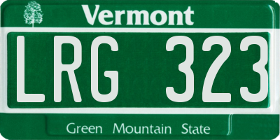VT license plate LRG323