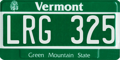 VT license plate LRG325