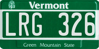VT license plate LRG326