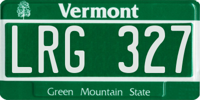 VT license plate LRG327