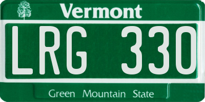 VT license plate LRG330