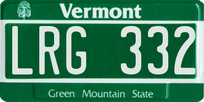 VT license plate LRG332