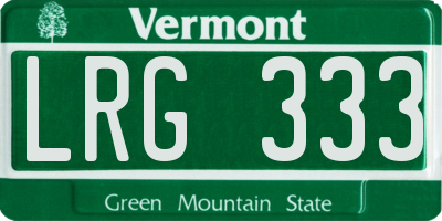 VT license plate LRG333