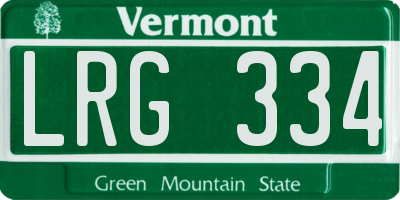 VT license plate LRG334