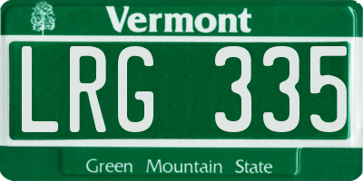 VT license plate LRG335