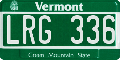 VT license plate LRG336