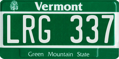 VT license plate LRG337